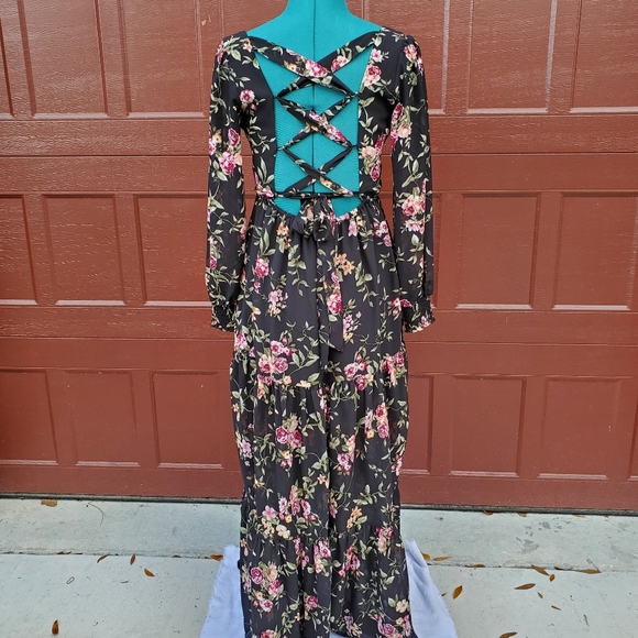 Floral maxi dress, long sleeve (NWT) - Picture 5 of 10